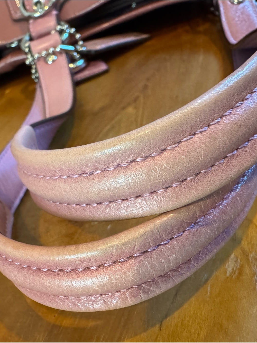 Coach Vintage Beige Signature Satchel with Pink Leather Trim - Picture 16 of 16